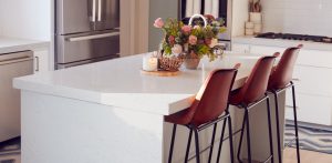 Interior View Of Beautiful Kitchen With Island Counter In New Family House